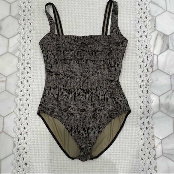 Calvin Klein Black & Tan One Piece Swimsuit! - Picture 1 of 5